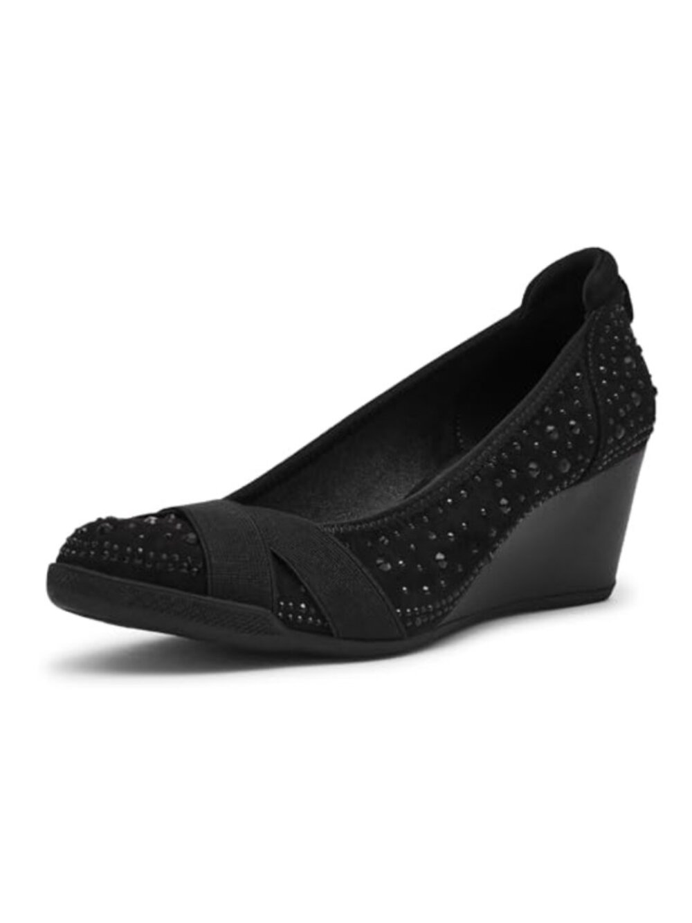 Anne Klein Timeout Wedge Heel Pump Round Toe Pull-On Comfort Shoe